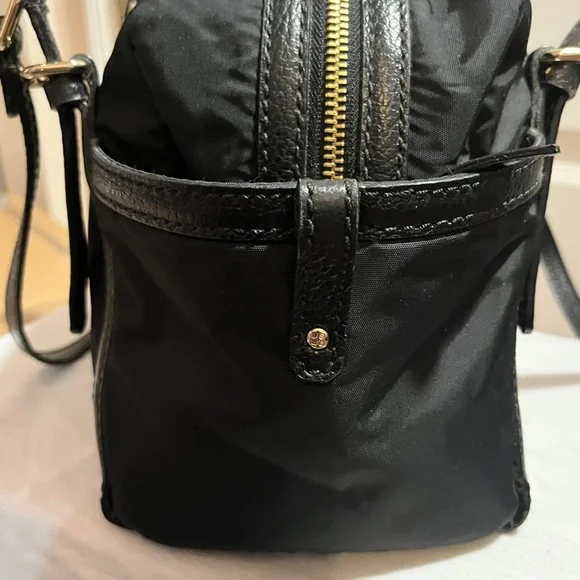Kate Spade Black Nylon Satchel Shoulder Bag Leather Trim - Picture 6 of 16
